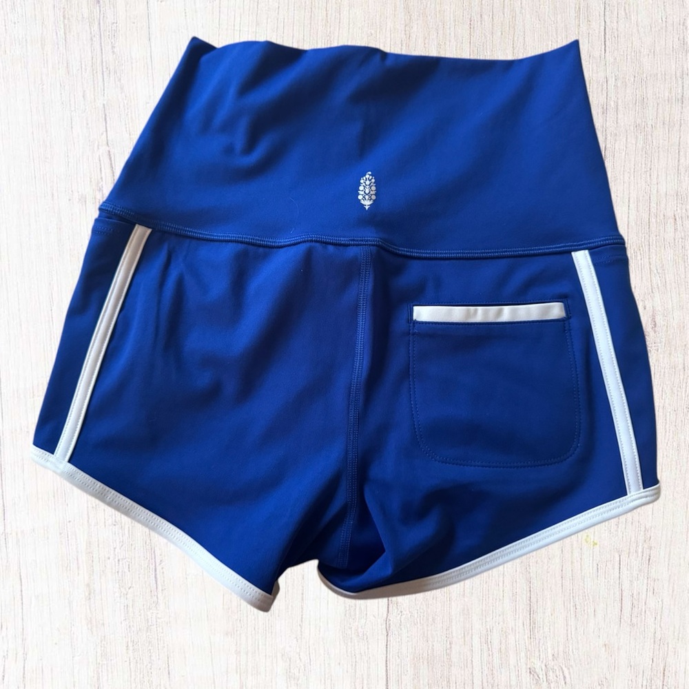 FP Movement NWOT Free People Royal Blue White Piping Booty Shorts size Small